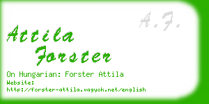 attila forster business card